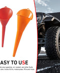 Long Neck Oil Funnel Set Two Sizes Hand Free Filler Funnel Wide Mouth Spill Saver For Car And Motorcycle Universal Engine Oil Lube Filling Tool With Hanging Hole Red