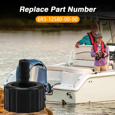 Two Pack Outboard Joint Assembly Flush Hose Adapter For Yamaha Outboards 150HP 175HP 200HP 225HP 300HP Replacement 6R3 12580 00 00 With Silicone Gasket Built Tough with boat in background