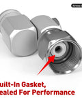Two Pack Seven Eighths Inch Airless Paint Spray Gun Swivel Joint 3600 PSI Max, 180 Degree Swivel For Angled Spraying, Heavy Duty Aluminum Alloy, Fits Most Airless Guns And Extensions, built-in gasket