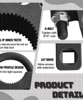 Inner tie rod removal tool, carbon steel with non-slip inner teeth, low-profile design, 3/8-inch drive