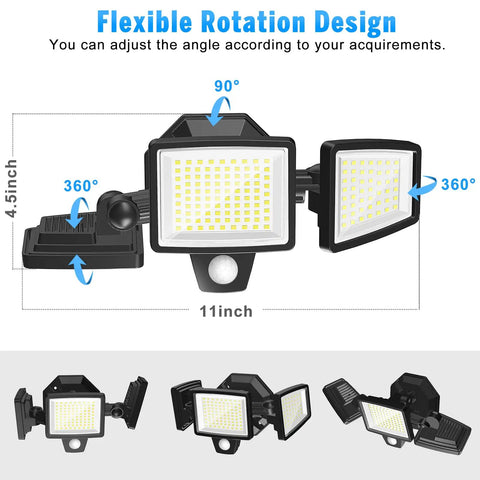 Motion Sensor Outdoor Security Lights With Remote, 2500 Lumens Ultra Bright LED, flexible rotation design, weatherproof two-pack