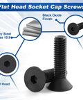 M3 0.5 X 10mm Flat Head Socket Cap Screws Countersunk Bolts Alloy Steel Class 10.9 Black Oxide Finish DIN 7991 Fully Threaded
