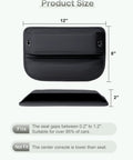 Premium Leather Car Seat Gap Filler Organizer With Flexible Anti Drop Edge and Smart Compartment Design, dimensions 12x8x2 inches.