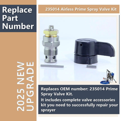 235014 Prime Spray Valve Kit Drain Valve for Airless Paint Sprayers 2-pack steel aftermarket parts