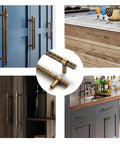 Antique Brass T Bar Cabinet Pulls 7.56 Inch Center Knurled Zinc Alloy Handles 6 Pack Affordable Luxury Dope Hardware For Cabinets And Drawers Home Upgrade Today in various cabinet settings