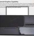Next Level Thunderbolt E GPU Docking Station For Laptops Featuring PCIe 4.0 X4 Graphics Expansion close-up of PCIe slot and connectivity ports.