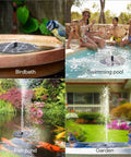 Floating Solar Fountain Pump For Bird Bath And Pond, Self Running 1.4W Solar Water Pump, No Electricity Needed, 6 Sprayer Modes