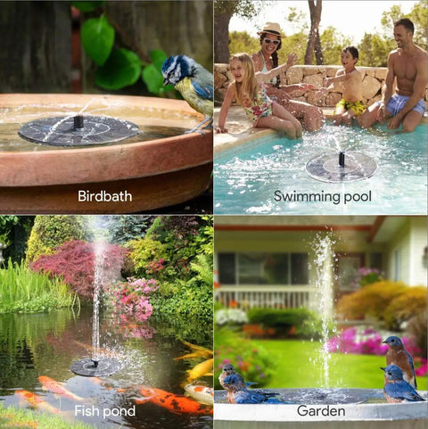 Floating Solar Fountain Pump For Bird Bath And Pond, Self Running 1.4W Solar Water Pump, No Electricity Needed, 6 Sprayer Modes
