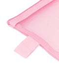 Close-up of pink nylon corner detail on Mesh Zipper Pouch A5 Size File Organizer Bag 10 Pack for Travel On the Go Office School Supplies and Cosmetics 9.4 by 7.1 Inches Pink Nylon Document Bags to Keep Papers, Receipts, Cards Sorted.