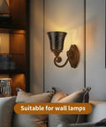 Ceiling Fan Light Covers 4 Pack Replacement Shades For Pendant Lights With 1-5/8 Inch Fitter shown on wall sconce