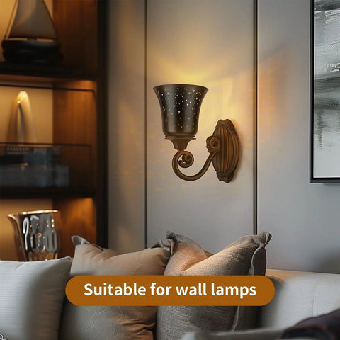 Ceiling Fan Light Covers 4 Pack Replacement Shades For Pendant Lights With 1-5/8 Inch Fitter shown on wall sconce