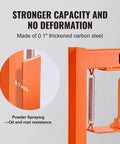Heavy Duty 6 Ton H-Frame Hydraulic Shop Press For Garage Use showing 0.1 inch thickened carbon steel structure and details.