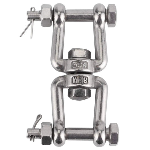 Heavy Duty 304 Stainless Steel Anchor Swivel Shackle with Smooth Rotating Action for Boats and Ground Tackle Rope Connectors.