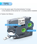 Three Pack Heat Shrink Label Tape features smooth peeling and rock solid grip with visible installation tips and gear details.