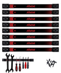 Front view of 8 Pack 12 Inch Magnetic Tool Holder Strips With Mounting Screws Heavy Duty Tool Organizer Magnetic Bar For Garage Storage