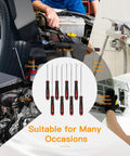 8 Piece Auto Tool Set With Precision Oil Seal Picks And Mechanical Device Picks displayed with various uses on images.