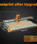 X Axis Extension Kit For Masuter 3S CNC Router 32 Inch Upgrade with 8040 Profiles T Slot hybrid spoilboard base frame shown.