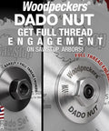 Dado Nut Replacement For SawStop Table Saws With One Piece Arbor Nut And Washer Full Thread Engagement Easy Install