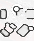 VTEC Solenoid Gasket Spool Valve Filter Screen O Ring Set For Honda CRV Accord Civic Element Fit And Acura RDX RSX TSX Black Pack Of 3 Ready To Install Replacement Parts, close-up view