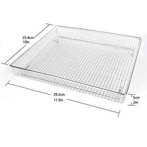 Air Fryer Basket Replacement 304 Stainless Steel Wire Rack For TOA60 TOA65 Series Convection Toaster Oven, dimensions shown.