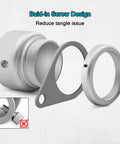 Premium Aluminum Flag Pole Rings Featuring Smooth Three Sixty Rotation And Corrosion Resistant Locking Clips To Keep Your Banner Rolling Clean And Tangling Free On Windy Days For Half To One Inch Diameter Masts Silver Two Pack, showing screw design.