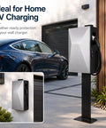 Heavy Duty EV Charger Lock Box With All Weather Rugged Cold Rolled Steel Guard For Safe Outdoor Wall Mount Storage, displayed outdoors.