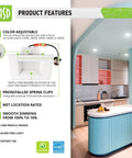 4 Inch Square Recessed LED Can Lights Kit, 10W To 40W Replacement, product features in kitchen