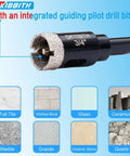 DKIBBITH 3/4-inch diamond tile hole saws with integrated guiding pilot bit, 2-pack