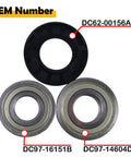 Heavy Duty Washer Tub Seal And Bearing Kit Compatible With Samsung Machines Replaces Dc62-00156A Dc97-16151B Dc97-14604D showing OEM parts with clear labels.