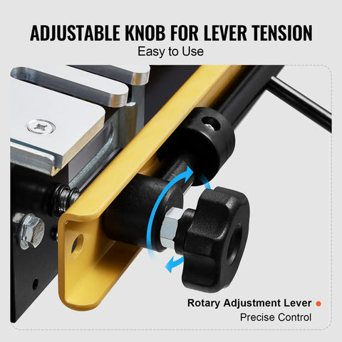 Close-up of adjustable knob for lever tension on Professional Dovetail Jig 12 Inch Width With Router Bit Half Blind Template.