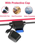 Protective cap feature for 12V Car Lighter Socket Splitter With 7 Ports USB PD Type C 30W QC3 18W Quick Charge car charger.