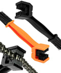Two Pack Chain Cleaner Brush For Motorcycle And Bicycle Chains With Dual Ended Design Three Sided And Long Bristles Scrub Tool