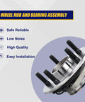 Front Wheel Bearing And Hub Assembly 515126 For 2009 To 2011 Dodge Ram 1500 Front With 5 Lug Bolts And ABS Direct Fit Replacement Easy Bolt On Hub Bearing Kit For Smooth Ride And Quiet Operation with safety features listed.
