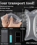 Hands holding inflated air pillow with dimensions 4.72 by 9.84 in as part of 200 Count Air Pillows For Shipping Supplies.