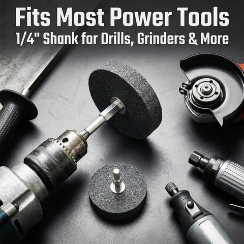 Mounted Grinding Stones Set 4 Pcs With 1/4 Inch Hex Shank Assorted Cylinder And T Shape Grinding Bits For Die Grinder Drill And Rotary Tool Pro Grade Aluminum Oxide Durable Sharpening Wheels