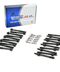 Heavy Duty LS Main Bolt And Stud Kit Built To Crush The Track And Drag Strip Drop Right In For 4.8L 5.3L 5.7L 6.0L 6.2L GM Engines with black and silver fasteners.