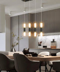 Four Light Modern Pendant Light For Kitchen Island With Dimmable LED Black And Gold Finish Contemporary Dining Room Ceiling Fixture
