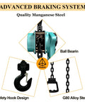 Lever Chain Hoist 1650 Lbs Capacity 5 Ft with Advanced Braking System, Safety Hook, and G80 Alloy Chain Features