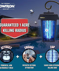 Outdoor Bug Zapper For 1 Acre Coverage With 40W UV Bulb And 5600V Kill Grid Mosquito Attractant Cartridge Included Hangable Lantern Insect Trap That Takes Down Flying Pests Fast hanging by a pool.