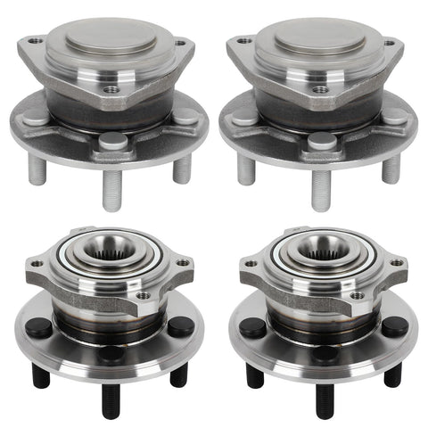 4 Piece Front And Rear Wheel Hub Bearing Set For 2012 To 2014 Chrysler 300 Dodge Challenger And Charger With 3.6L And 5.7L Engines Left And Right Side Fits Front And Rear Bolt On Ready