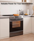 Modern kitchen with electric oven, illustrating use of Beefy 4 Prong To 4 Wire Range Cord 10 Ft Heavy Duty 6/8 AWG 50 Amp.