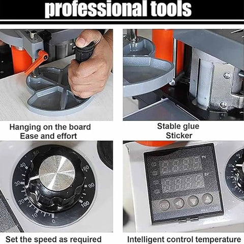 1200W Portable Edge Bander For Woodworking On The Go With Adjustable Speed 5-10m/min, showing controls and features in action
