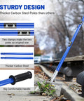 Beast Of A Heavy Duty Snow Shovel With 52 Inch Adjustable Handle All Season Ice Scraper Garden Tool Steel Blade in use by a curb