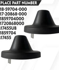 Two black SUSUPACi rear bumper hood stop cones with metal mounting pins, 2-pack for Freightliner Cascadia 2008–2017