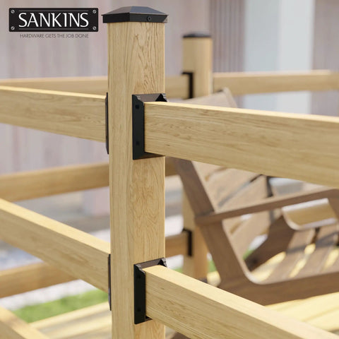 40 Piece Deck Railing Bracket Connectors For 2x4 Posts Beefy Heavy Duty Deck Railing Kit Durable PP Plastic Brackets For Connecting Wooden Deck Railing Posts And Handrails Black