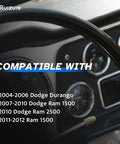 Interior view of dashboard showing compatibility info for Premium Grade Rear Abs Wheel Speed Sensor Left And Right Pair Designed For Dodge Ram 1500 2500 Durango 2007 2008 2009 2010 2011 2012 Hella Durable Abs Module Replacement Smooth Ride Fix.