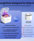 Ultrasonic Retainer Cleaner Machine For Dentures Aligners Braces And Mouth Guards With 45kHz Power And 24W Transducer comparison chart