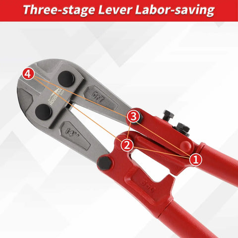 14 Inch Beefy Heavy Duty Bolt Cutter With CRV Steel Blades And Ergonomic Comfort Grip Powers Through Chains Bolts Wires