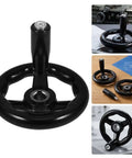 Two Pack Lathe Hand Wheel With Revolving Handle For Milling Machines And Lathes 4 Inch Black Bakelite And Iron Construction Insulated Grip