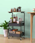 Bar cart with M8x25mm Swivel Casters Set Four Bearings 240kg Capacity PU Wheels for easy mobility next to plant and table.